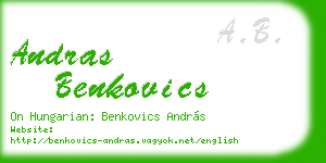 andras benkovics business card